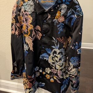 Robert Graham Men's Multicolor Floral Shirt With Embroidered Flowers